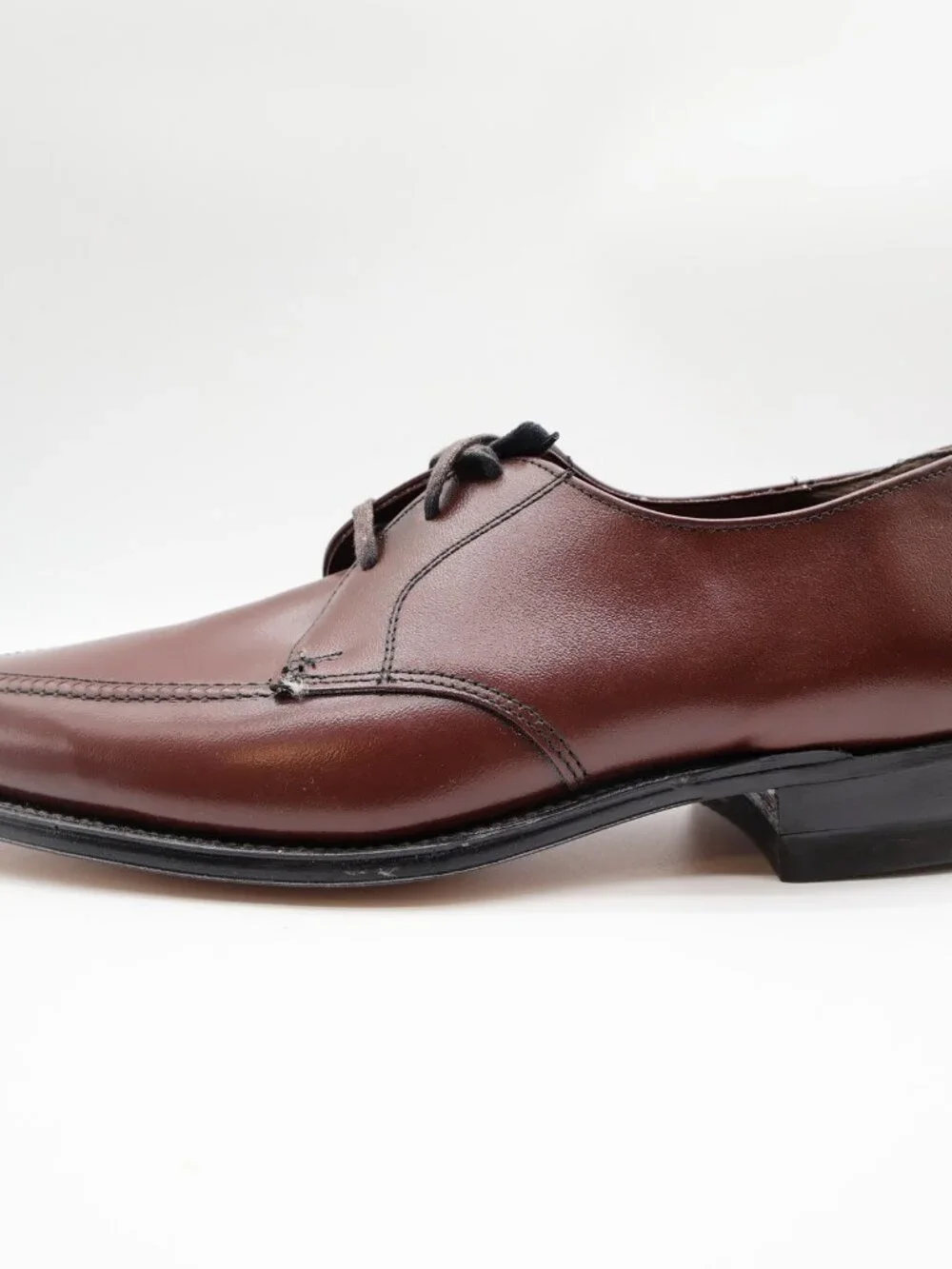 Nunn Bush Bristol Derby Dress Shoes Mens 10 D Mahogany Leather NOS